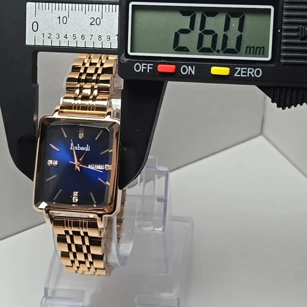 Womens Labaoli Day Date Blue Dial Rose Gold Stainless Steel Watch LA258M Dainty